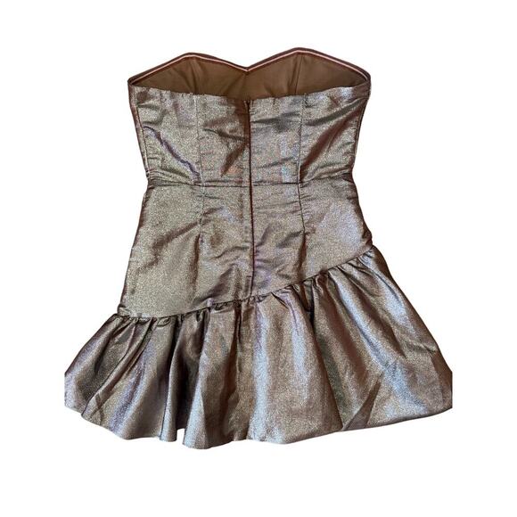 DO + BE Copper Brown Metallic Strapless Minidress size small - Picture 7 of 9